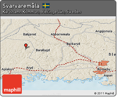 Shaded Relief Panoramic Map of Svarvaremåla