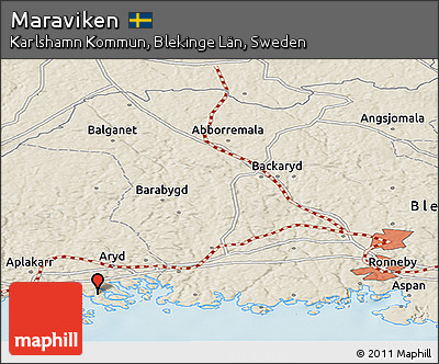 Shaded Relief Panoramic Map of Maraviken