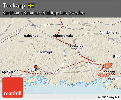 Shaded Relief Panoramic Map of Tockarp