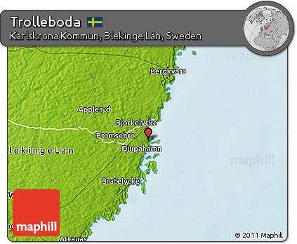 Physical 3D Map of Trolleboda