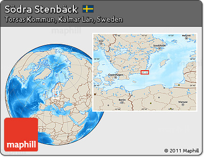Shaded Relief Location Map of Södra Stenbäck
