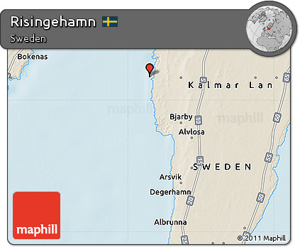 Shaded Relief Map of Risingehamn