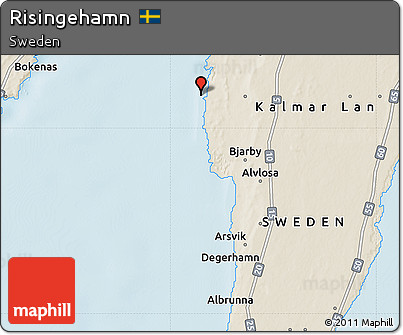 Shaded Relief Map of Risingehamn