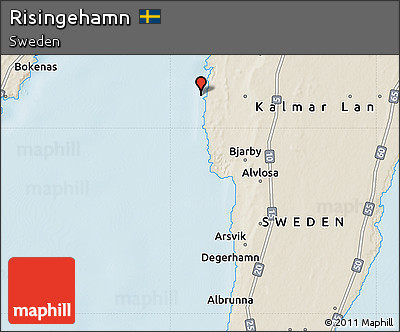 Shaded Relief Map of Risingehamn