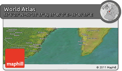 Satellite Panoramic Map of the Area around 56° 18' 50" N, 16° 13' 30" E