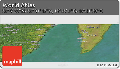 Satellite Panoramic Map of the Area around 56° 18' 50" N, 16° 13' 30" E