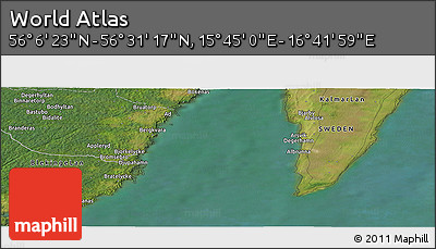 Satellite Panoramic Map of the Area around 56° 18' 50" N, 16° 13' 30" E