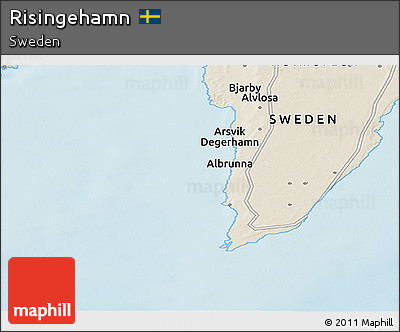 Shaded Relief Panoramic Map of Risingehamn