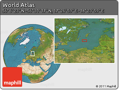 Satellite Location Map of the Area around 56° 18' 50" N, 17° 55' 29" E