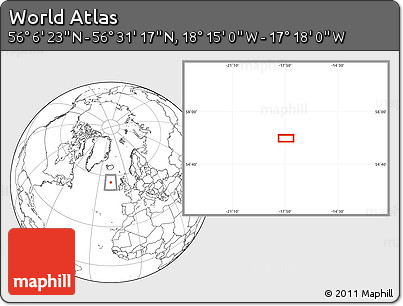 Blank Location Map of the Area around 56° 18' 50" N, 17° 46' 29" W
