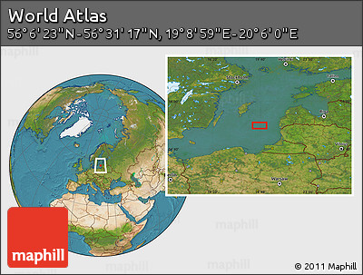 Satellite Location Map of the Area around 56° 18' 50" N, 19° 37' 30" E