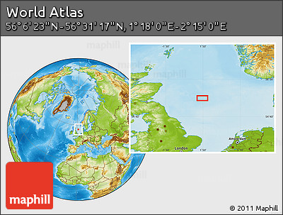 Physical Location Map of the Area around 56° 18' 50" N, 1° 46' 29" E