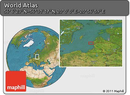 Satellite Location Map of the Area around 56° 18' 50" N, 20° 28' 30" E