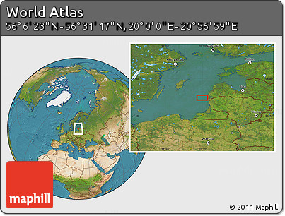 Satellite Location Map of the Area around 56° 18' 50" N, 20° 28' 30" E