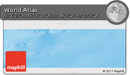Shaded Relief Panoramic Map of the Area around 56° 18' 50" N, 20° 19' 30" W