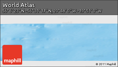 Shaded Relief Panoramic Map of the Area around 56° 18' 50" N, 20° 19' 30" W