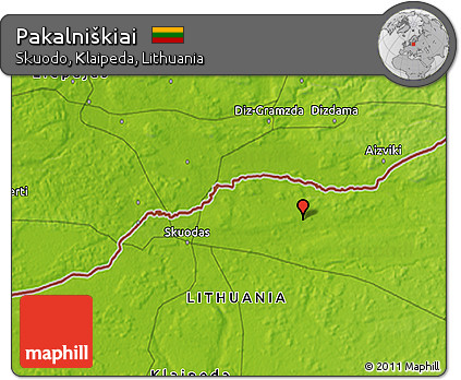 Physical 3D Map of Pakalniškiai