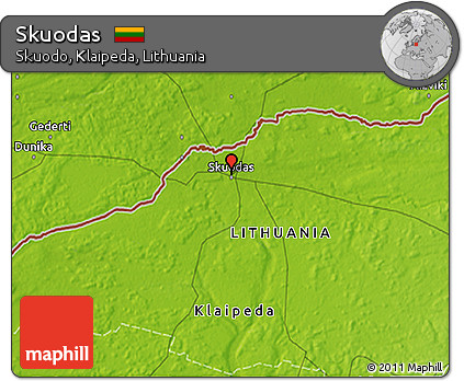 Physical 3D Map of Skuodas