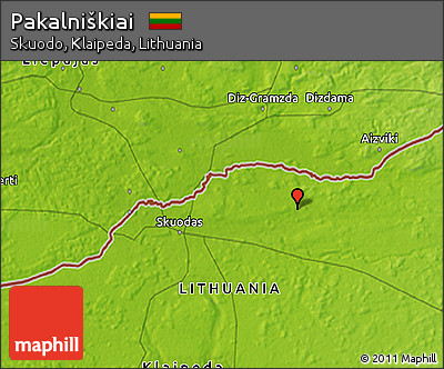 Physical 3D Map of Pakalniškiai