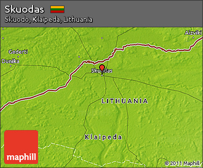 Physical 3D Map of Skuodas