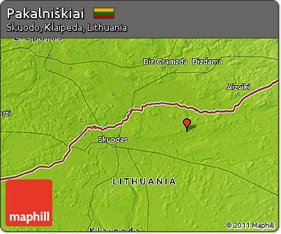 Physical 3D Map of Pakalniškiai