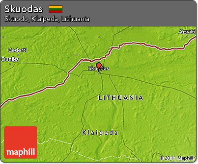 Physical 3D Map of Skuodas