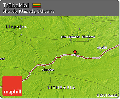 Physical 3D Map of Trūbakiai