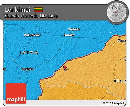 Political 3D Map of Lenkimai