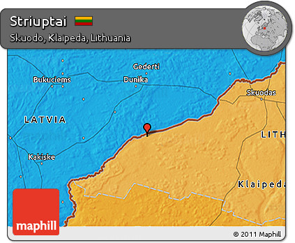 Political 3D Map of Striuptai