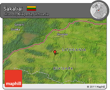 Satellite 3D Map of Šakaliai