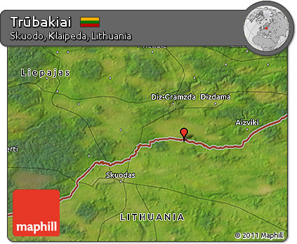 Satellite 3D Map of Trūbakiai