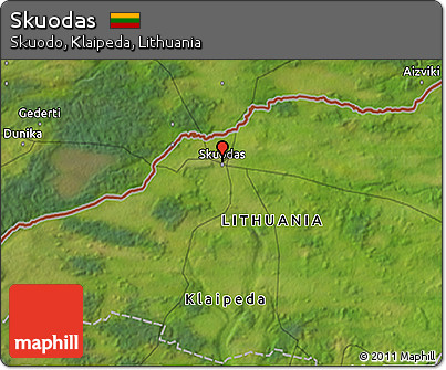 Satellite 3D Map of Skuodas