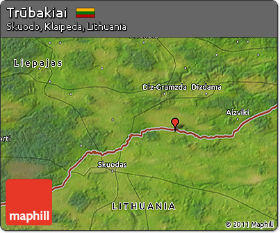 Satellite 3D Map of Trūbakiai