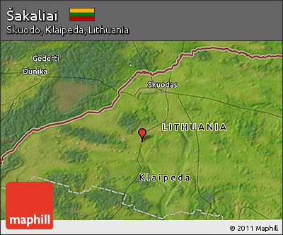 Satellite 3D Map of Šakaliai