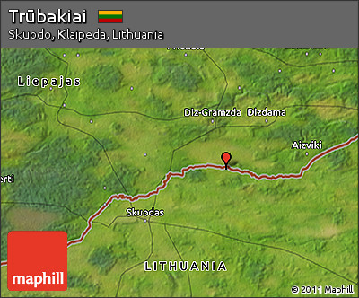 Satellite 3D Map of Trūbakiai