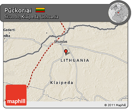 Shaded Relief 3D Map of Pūčkoriai