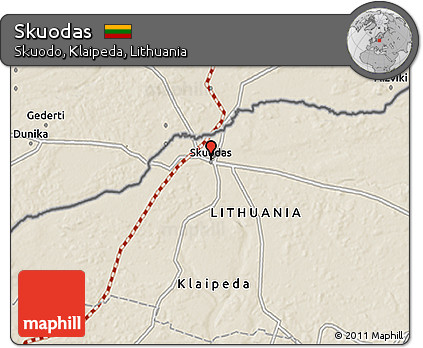 Shaded Relief 3D Map of Skuodas