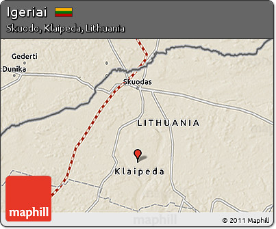 Shaded Relief 3D Map of Igeriai