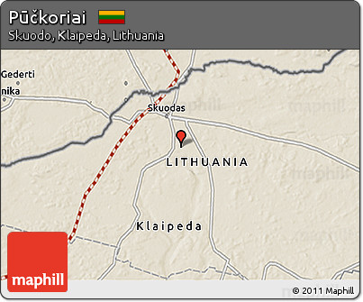 Shaded Relief 3D Map of Pūčkoriai