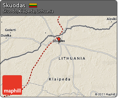 Shaded Relief 3D Map of Skuodas