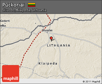 Shaded Relief 3D Map of Pūčkoriai