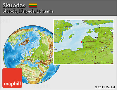 Physical Location Map of Skuodas