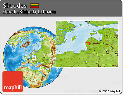 Physical Location Map of Skuodas