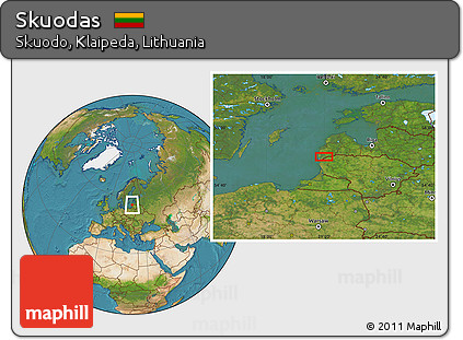 Satellite Location Map of Skuodas