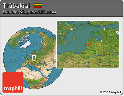 Satellite Location Map of Trūbakiai