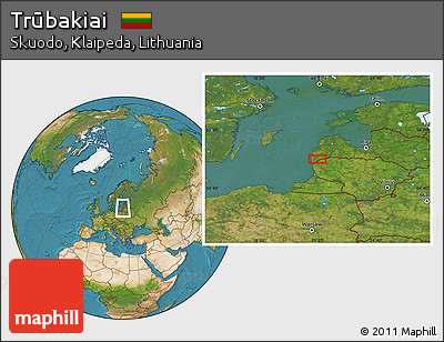 Satellite Location Map of Trūbakiai