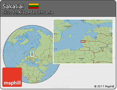 Savanna Style Location Map of Šakaliai