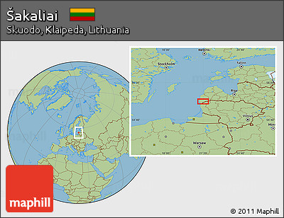 Savanna Style Location Map of Šakaliai