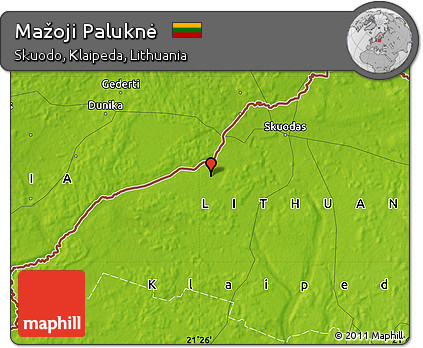 Physical Map of Mažoji Paluknė
