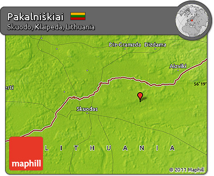 Physical Map of Pakalniškiai